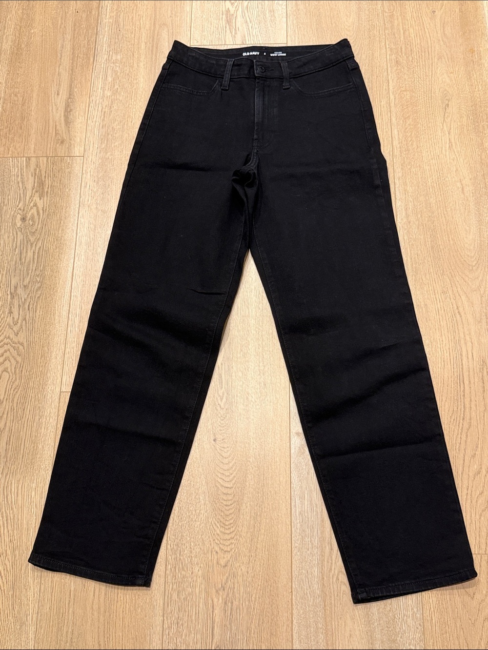 Old Navy Jeans High-Rise Straight Denim Black Loose